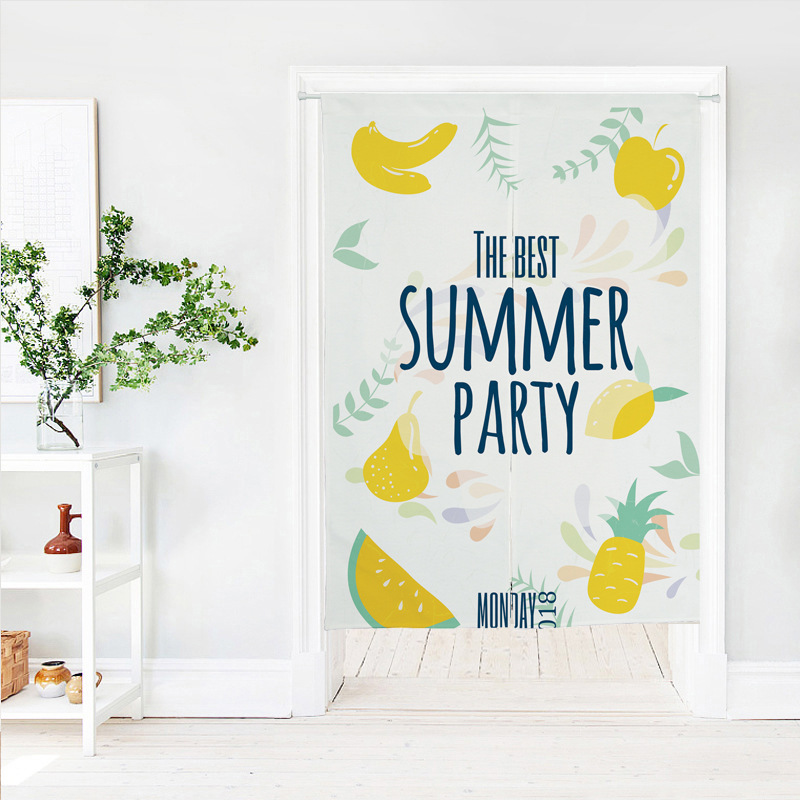 Fabric Cotton Linen Door Curtain Cloth Curtain Shelter Partition Curtain Japanese Kitchen Bedroom Living Room Decoration Half Curtain Linen Customization