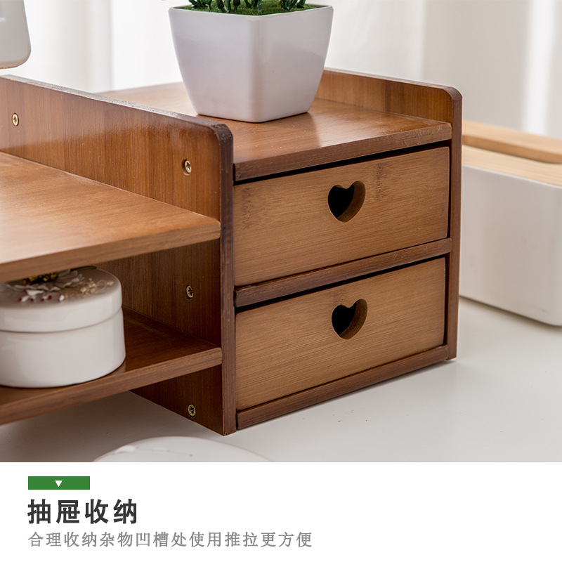 Pantalla de visualización de rack de almacenamiento de escritorio rack de aumento de altura de la computadora de Bambú