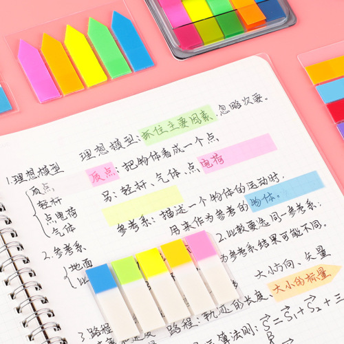 Fluorescent transparent small sticky note sticker cute N times sticky note instruction label index sticker 5 colors 8 colors wholesale