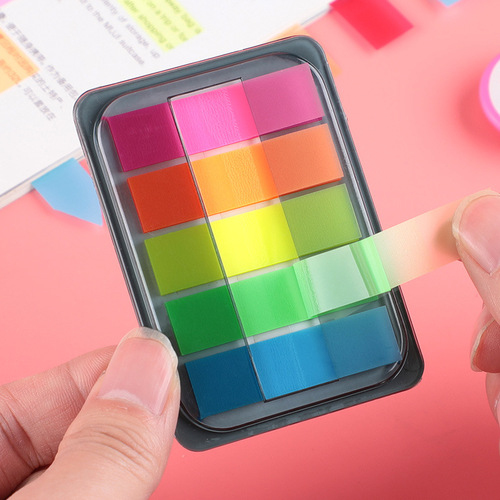 Fluorescent transparent small sticky note sticker cute N times sticky note instruction label index sticker 5 colors 8 colors wholesale
