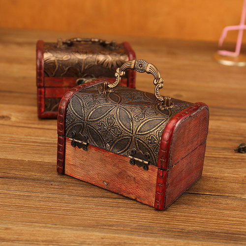 Retro wooden crystal packaging box Antique old product packaging wooden box gift packaging jewelry storage box