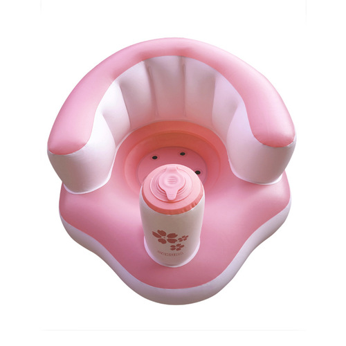 粉白款婴儿充气小沙发宝宝学坐椅儿童座椅餐椅便携带浴凳PVC玩具