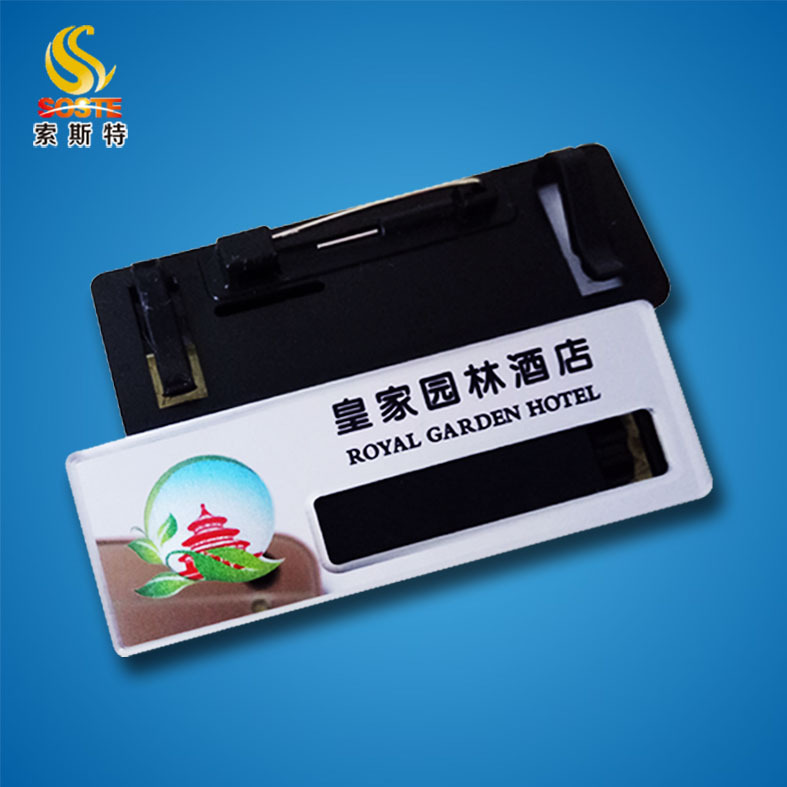 直销生产优质可定制彩色公司办公室用品亚克力镜面姓名胸章标牌