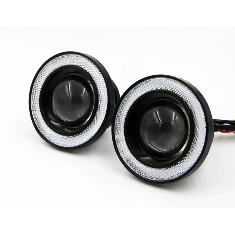Manufacturer car LED lens 30W fog light with cob angel eyes cow eyes modified fish eye day running light colorful night vision