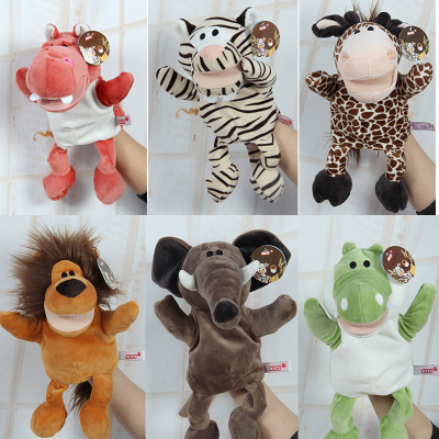 Puppet Animal Hand Puppet Plush Toy Parent-Child Interactive Glove Kindergarten Storytelling Reversible Mouth Play Doll
