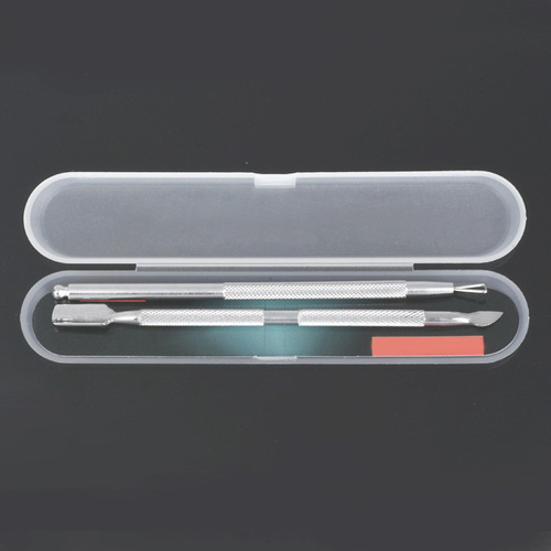 Double-headed manicure stainless steel nail care remover nail polish glue planer light therapy Xiaogang push hand repair tool