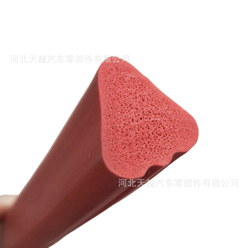 现货供应彩色硅胶发泡橡胶条 实心三角发泡硅胶条 耐高温发泡条