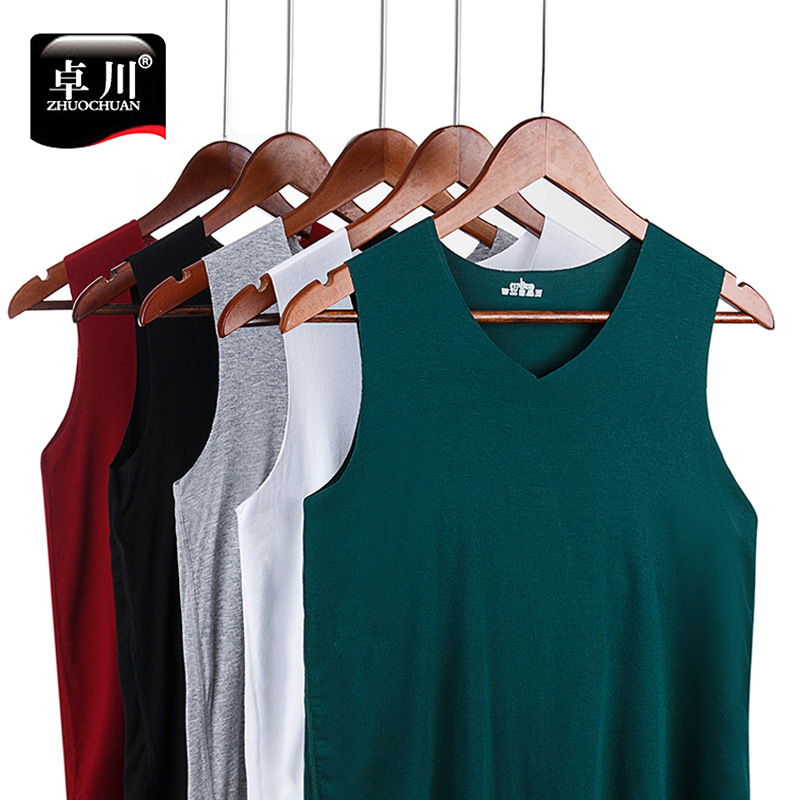 Summer Modal Seamless Men's Vest Men's Bodybuilding Breathable Sports Vest One-piece Base Base Inner Vest