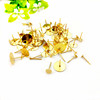 Golden earrings stainless steel, 3-14mm
