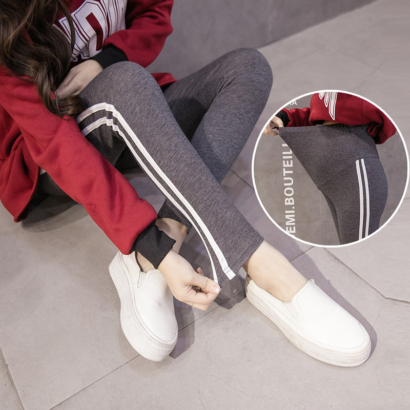 工場直販、リアルショット、2025春秋新作マタニティレギンス、マタニティパンツ、アウター用お腹サポートロングパンツ