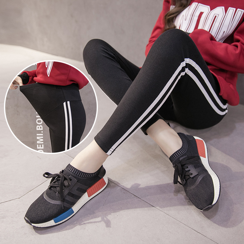 工場直販、リアルショット、2025春秋新作マタニティレギンス、マタニティパンツ、アウター用お腹サポートロングパンツ