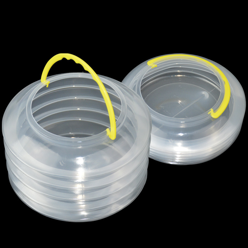 便携式塑料压缩折叠水桶大号压缩水桶少儿透明水粉国画伸缩洗笔桶