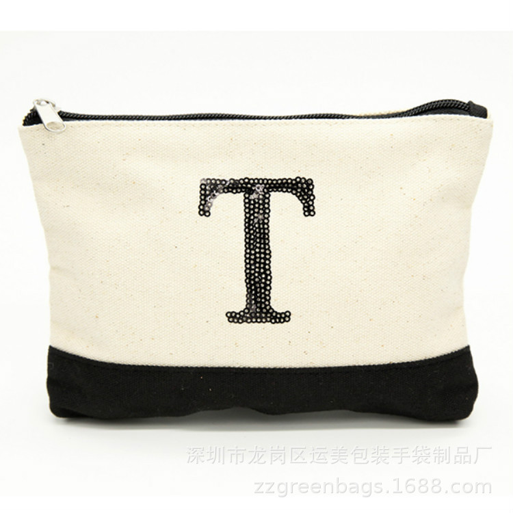 工厂直供多色纯棉加厚帆布金属拉链包 帆布化妆包化妆袋可印刷