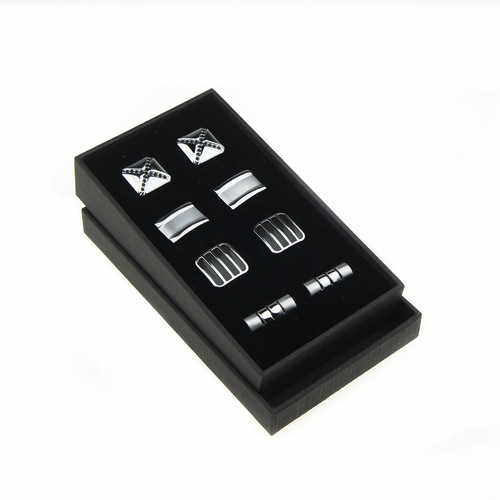 Dali Gift Box Four/ Six Pair Set Cufflink Set Box Men's Black Accessory Display Box Jewelry Box