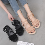 VS-2 2026, новые весенне-летние сандалии для женщин, студенческие сандалии на толстой подошве, простой римский ремешок с перекрестным ремешком и открытым носком, большой размер