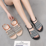 VS-6 2026 Новые сандалии для женской верхней одежды Весна и лето в этническом стиле с открытым носком и плоской подошвой для студентов Универсальная корейская версия для женщин больших размеров