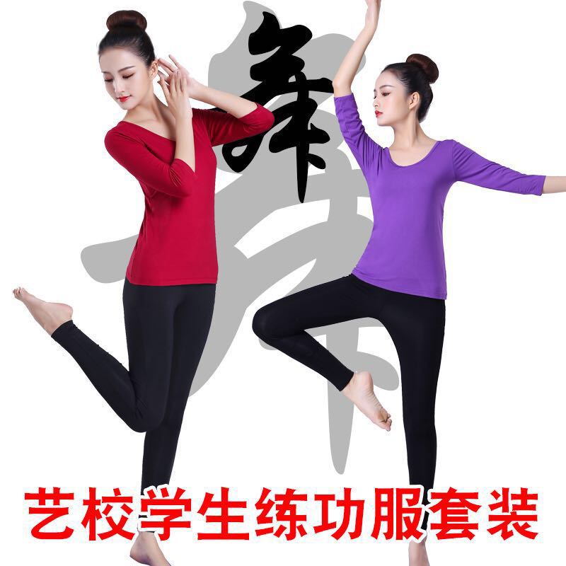 New Style Dance Clothing Art School Student Body Fitness Sports Training Clothing Basic Skills Dance Training Clothing Top Middle Sleeve