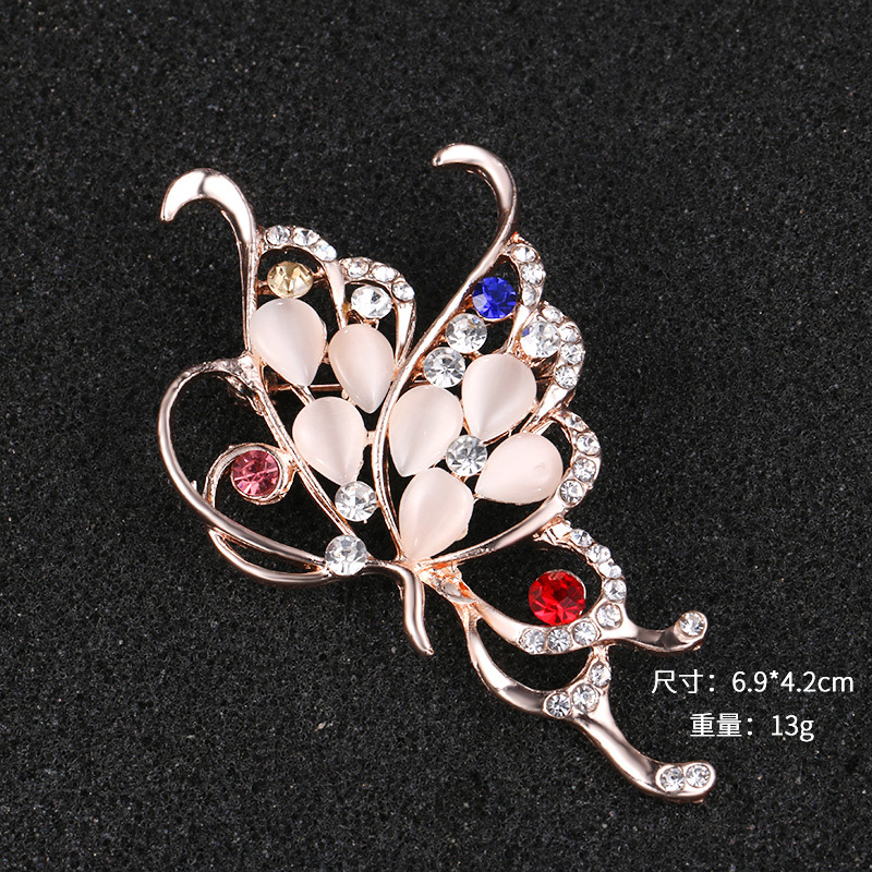 2024 nuevo día de la madre venta caliente broche de ópalo mujer con incrustaciones de diamantes de imitación broche accesorios de ropa joyería