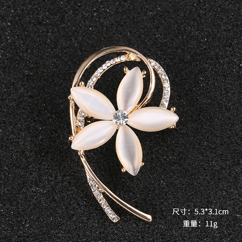 2024 nuevo día de la madre venta caliente broche de ópalo mujer con incrustaciones de diamantes de imitación broche accesorios de ropa joyería