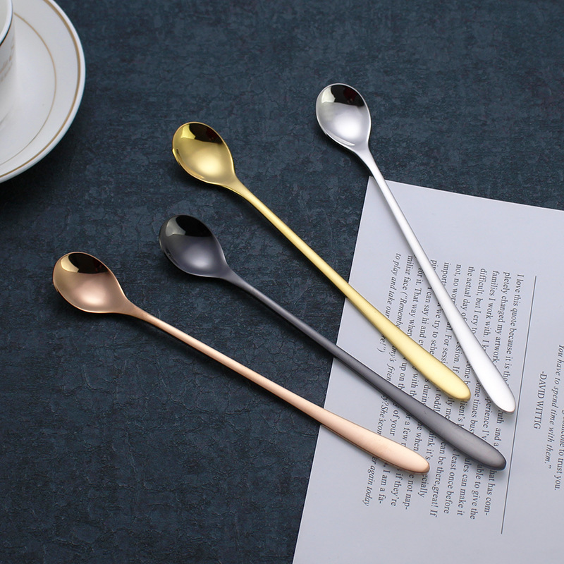 Langer Edelstahl Löffel Für Kaffee Und Desserts_voghion.com