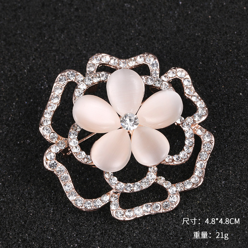 2024 nuevo día de la madre venta caliente broche de ópalo mujer con incrustaciones de diamantes de imitación broche accesorios de ropa joyería