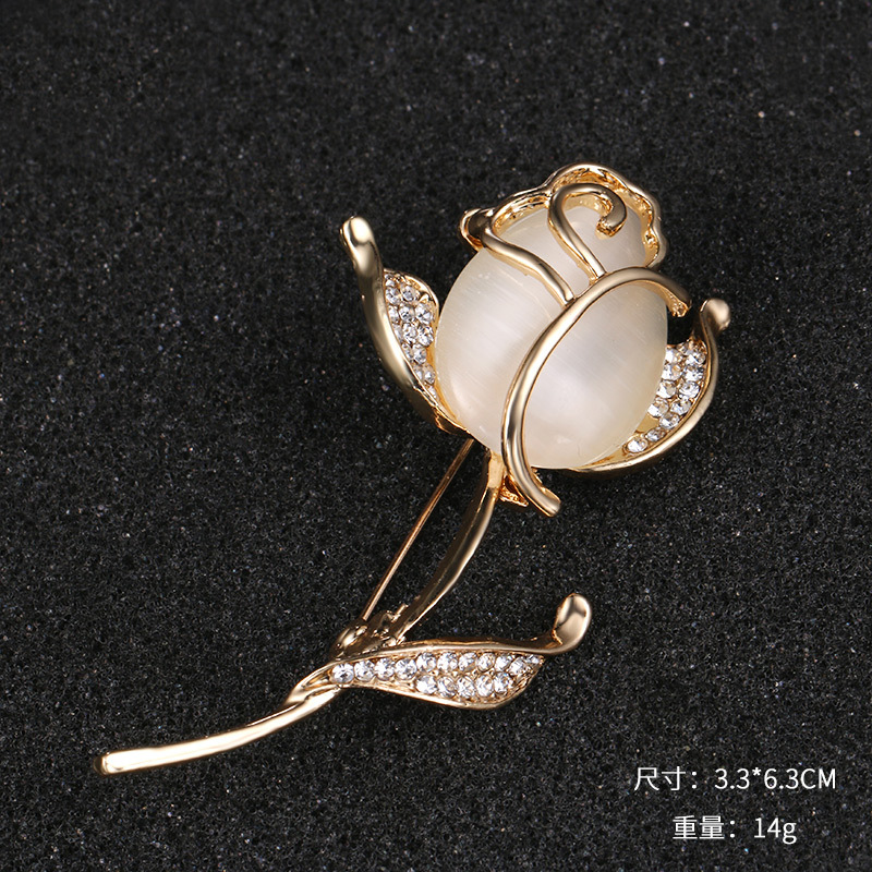 2024 nuevo día de la madre venta caliente broche de ópalo mujer con incrustaciones de diamantes de imitación broche accesorios de ropa joyería