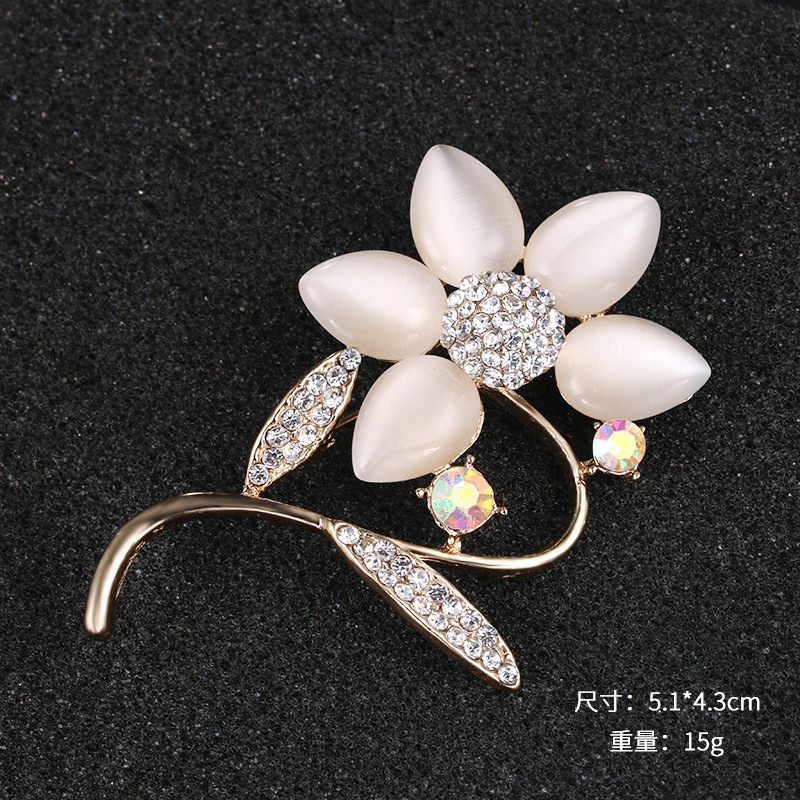 2024 nuevo día de la madre venta caliente broche de ópalo mujer con incrustaciones de diamantes de imitación broche accesorios de ropa joyería