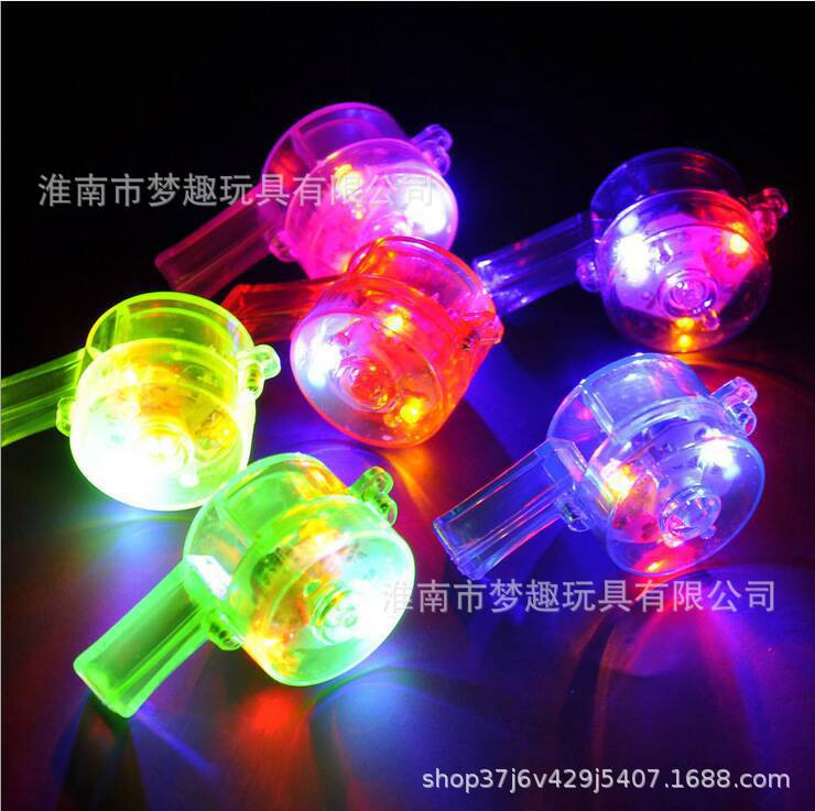 Luminoso silbato redondo alegría flash silbato bar fiesta atmósfera suministros luminoso silbato luz juguete al por mayor