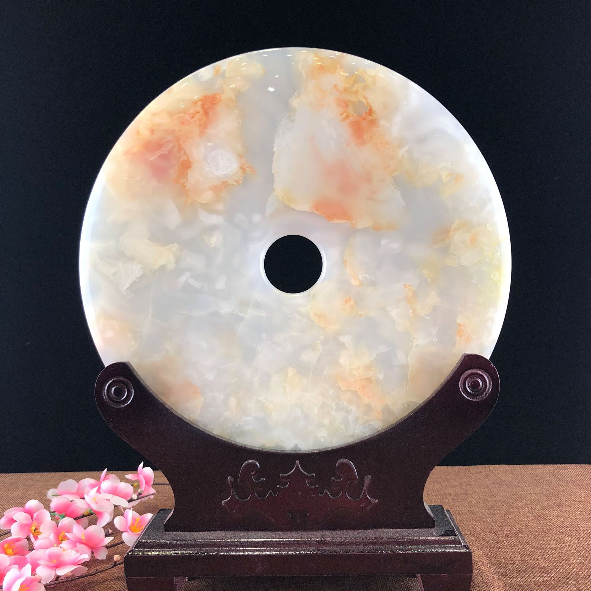 붉은 꽃 얼음 평화 버클 옥 장식품 홈 거실 중국 스타일 이사 자연 공예품 BZHAO BAOZHAO