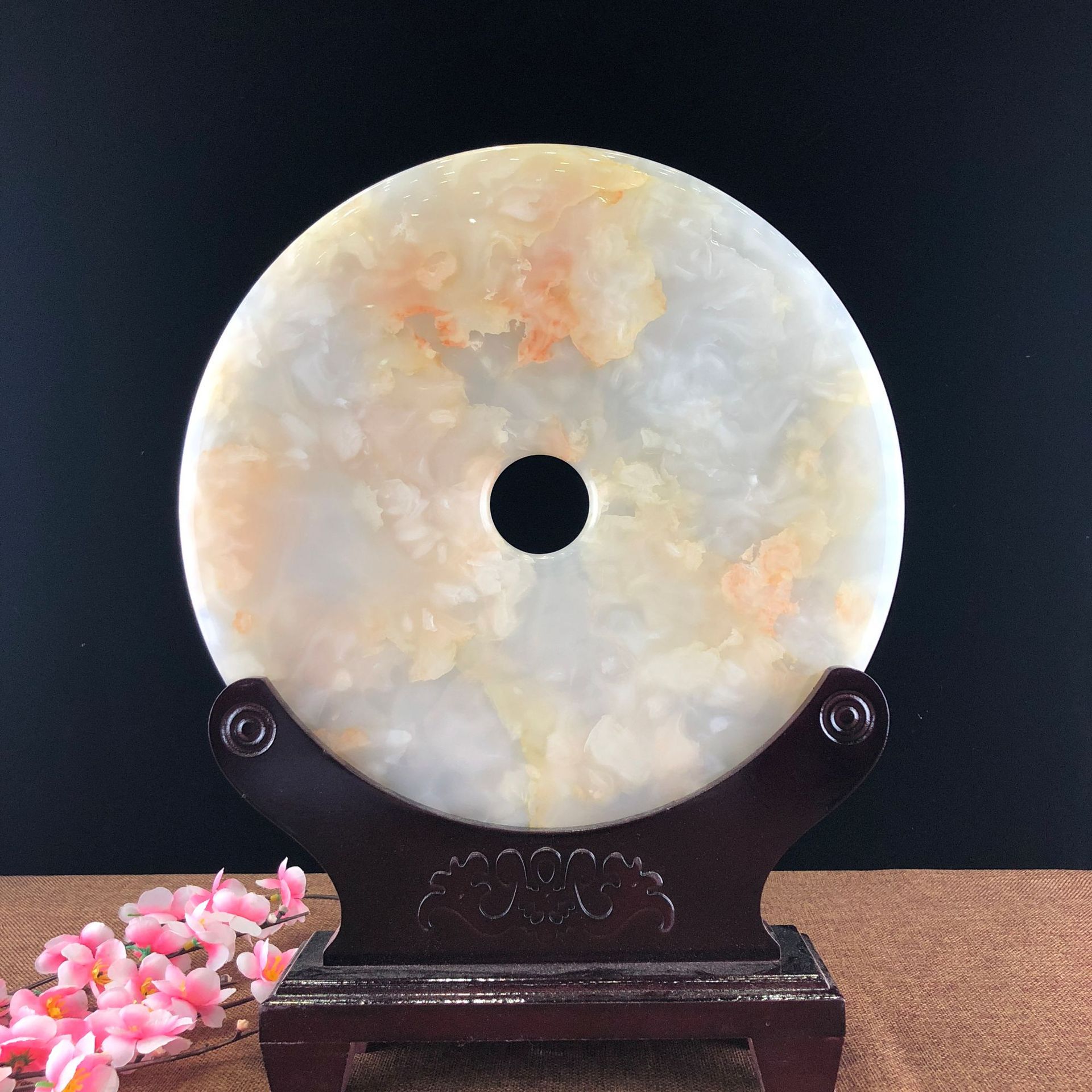 붉은 꽃 얼음 평화 버클 옥 장식품 홈 거실 중국 스타일 이사 자연 공예품 BZHAO BAOZHAO