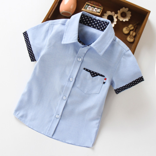 Trendy short-sleeved thin shirts for children in summer Trendy casual half-sleeved shirts for small and medium-sized children Boys' summer short-sleeved tops
