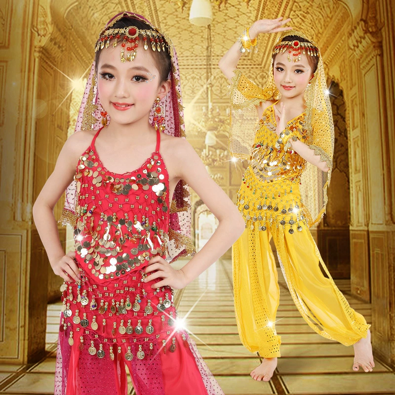 Детский танец живота 61 сценический костюм Индийский танцевальный костюм Костюм для детского сада