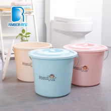 厂家直销亮宝带盖塑料水桶 家用手提桶 加厚圆形户外洗车储水桶