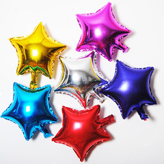 10-inch five-pointed star aluminum foil balloons, small five-pointed star foil balloons, birthday party decoration star balloons