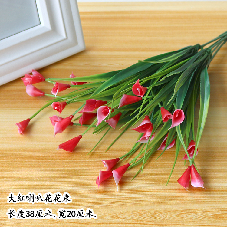 Suministro directo de fábrica de plástico ramo estrellado Flor al aire libre canal flor decorativa pequeña Rosa flor artificial calla Lirio