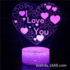 Creative table lamp for St. Valentine's Day, touch night light, suitable for import, 3D, remote control, Birthday gift