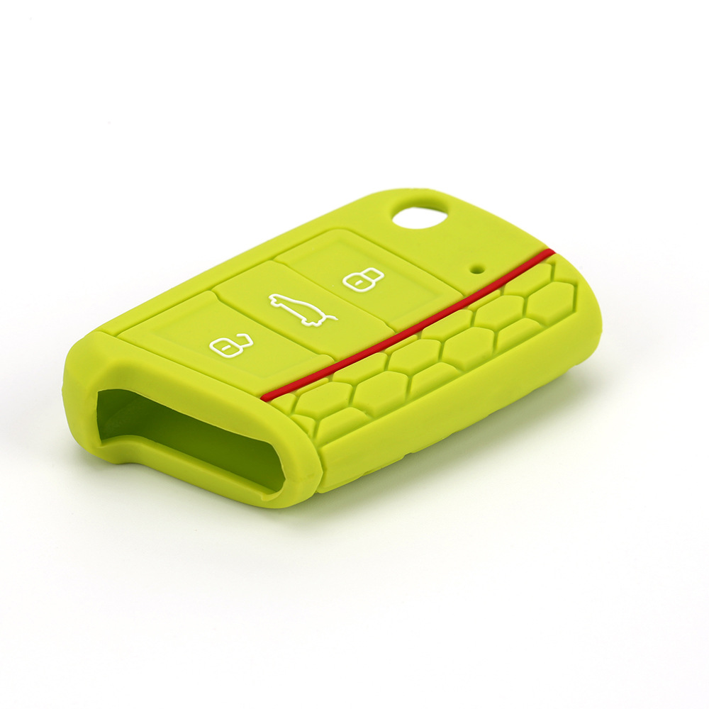 Aplicable a Volkswagen Golf 7 panal Borde de silicona llave caso lingdu flexible pegamento epoxi línea roja coche control remoto caso