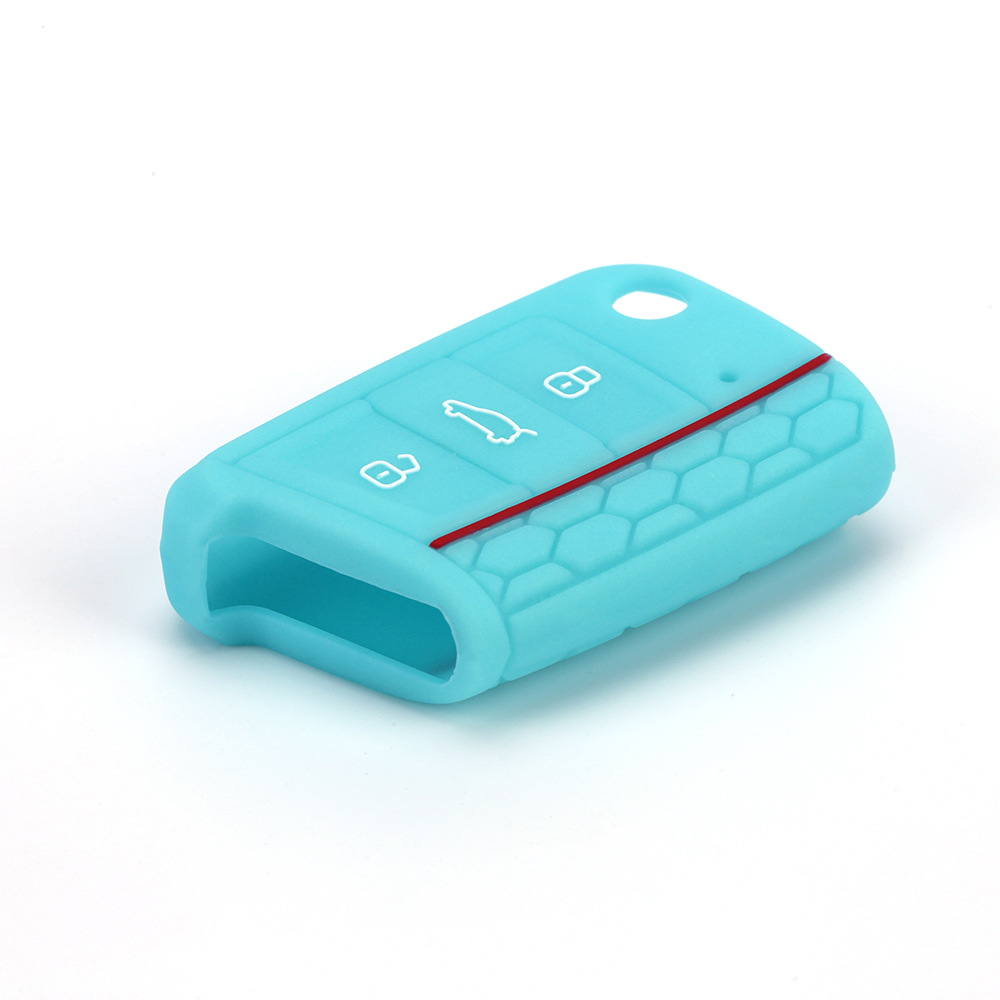 Aplicable a Volkswagen Golf 7 panal Borde de silicona llave caso lingdu flexible pegamento epoxi línea roja coche control remoto caso