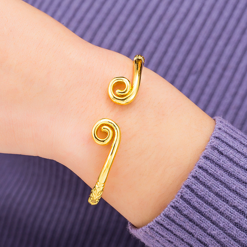 Pulsera de oro de arena vietnamita, mito negro femenino, no se desvanecerá durante mucho tiempo, maldición, Monkey King, garrote dorado, pulsera, joyería de mano de latón