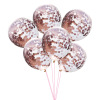 Round balloon, transparent nail sequins contains rose, 12inch, pink gold