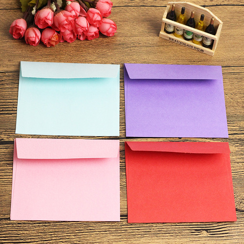 Candy colored envelopes Greeting card colored blank envelopes Mini small envelopes can be printed with customized LOGO