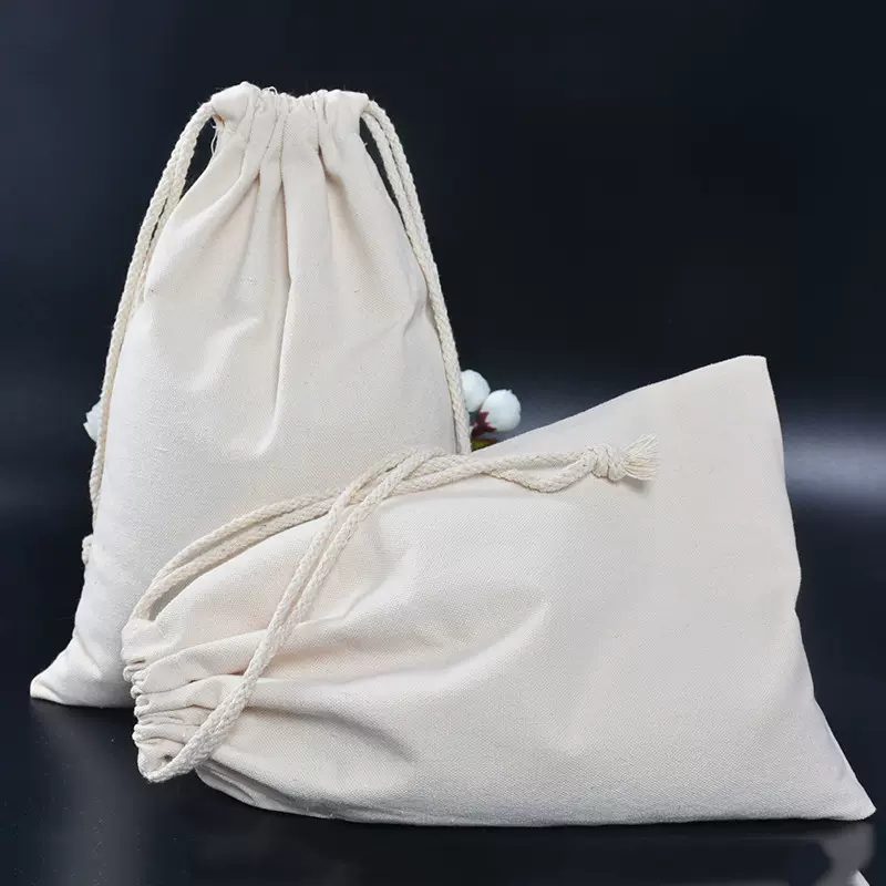 厂家束口帆布袋制做空白布袋印logo家居面粉大米收纳帆布袋抽绳袋