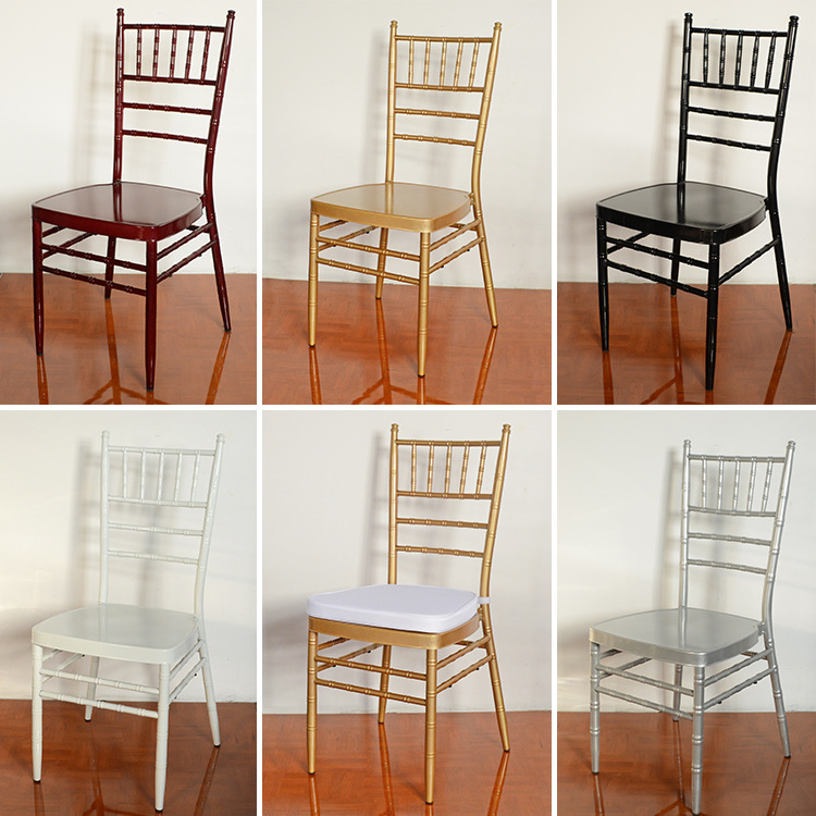 Boda al aire libre Silla de bambú de metal silla de la boda simple Banquete de oro Silla de bambú boda Silla de metal al por mayor