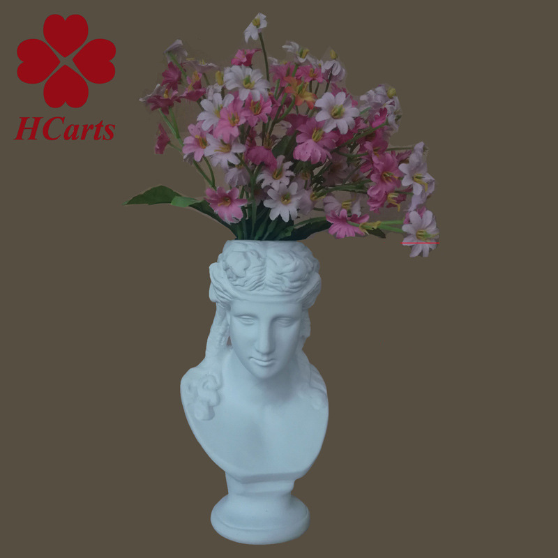 17cm high resin imitation plaster Ariadne figure head portrait vase flower arrangement succulent flower pot for art