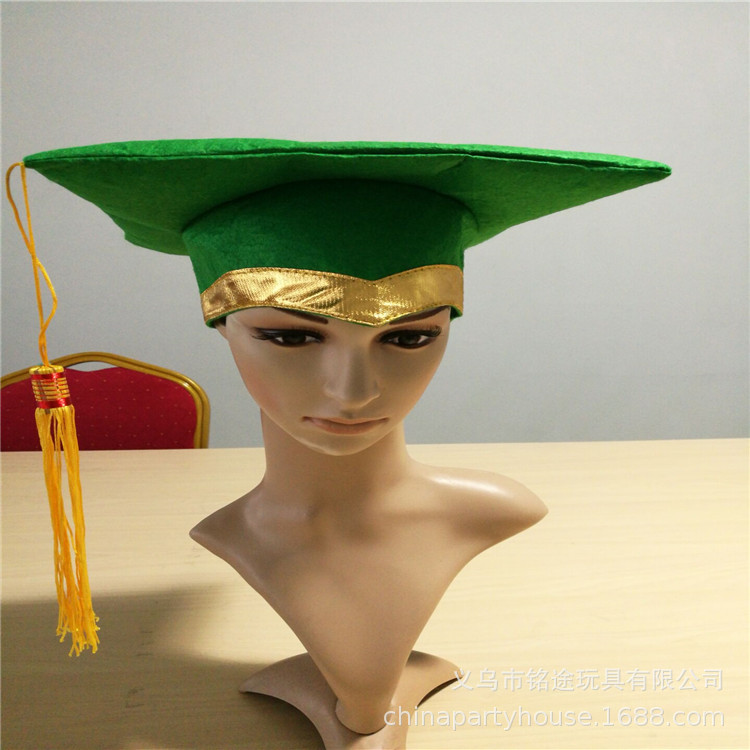 2023 nueva fábrica al por mayor temporada de graduación sombrero de soltero sombrero de adulto de la Universidad sombrero de doctor sombrero de borde de oro sombrero de fiesta bi