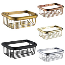 铜仿古四方置物架浴室纸巾架黑色金色单层网蓝铜篮挂件浴室置物架