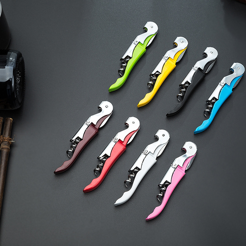 Cuchillo sacacorchos de acero inoxidable Jiuou, estilo caballito de mar, abridor de vino multifunción, colorido