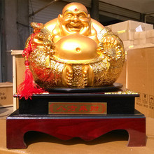 八方来财 金色弥勒佛 财源广进 树脂工艺品摆件 开业家居装饰礼品