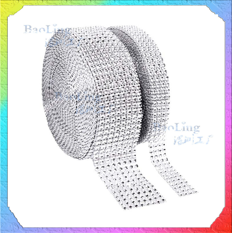 Acrylic Rhinestone Diamond Ribbon Wedding Cake Rhinestone Crystal Ribbon Artificial Diamond Ribbon Mesh Roll