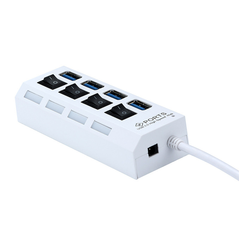 Hub USB LED 3.0 de 4 puertos alta velocidad con interruptor encendido/apagado